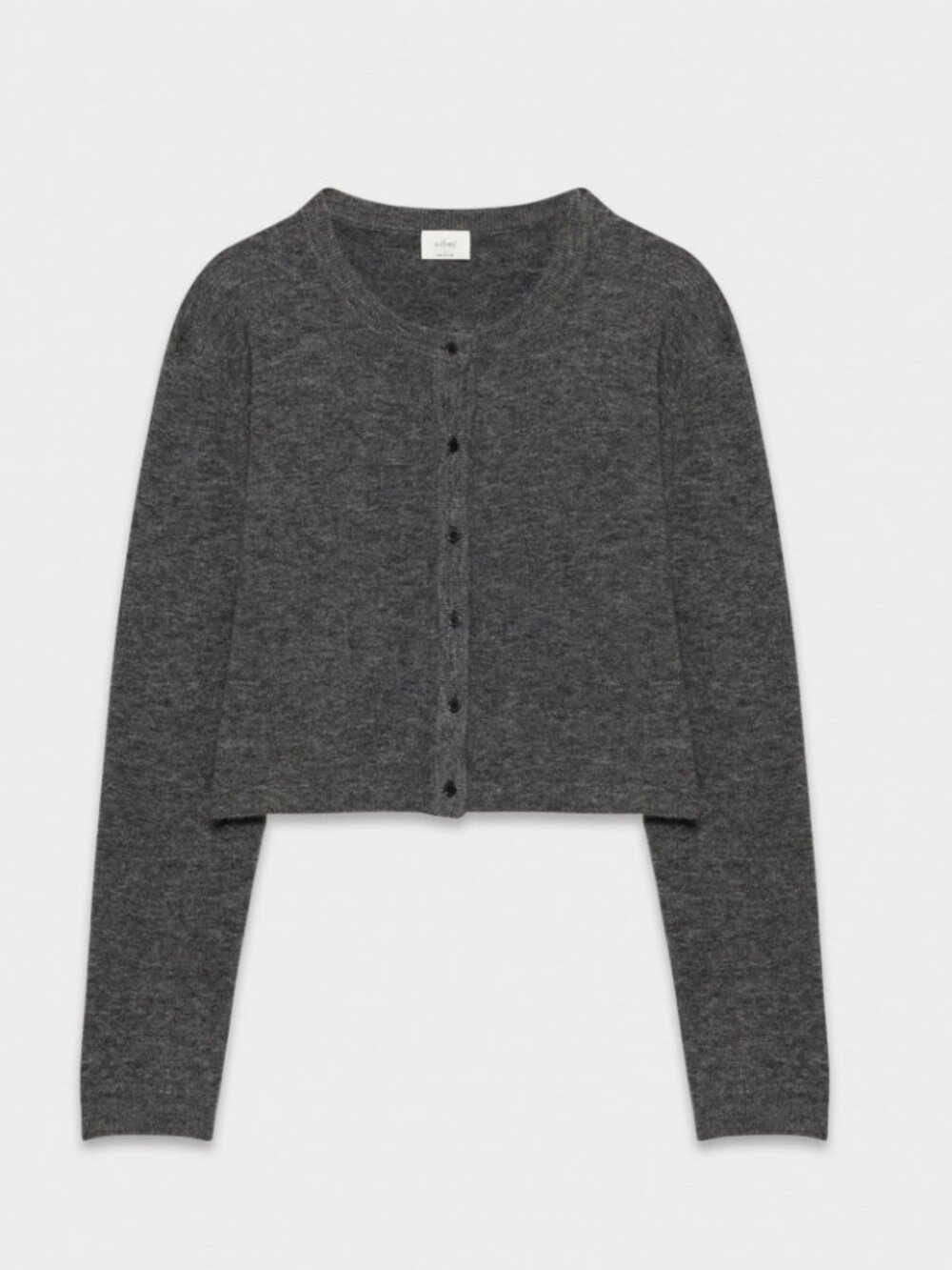 Aritzia Wilfred Sicily Crewneck Cardigan Heather Charcoal Merino & Cashmere - S